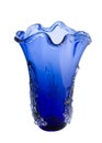 Blue glass vase isolated on white Royalty Free Stock Photo