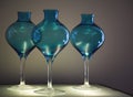 Blue glass vases Royalty Free Stock Photo