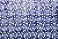 Blue glass wall mosaic for texture background Royalty Free Stock Photo