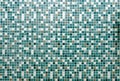 Blue glass wall mosaic for texture background Royalty Free Stock Photo