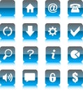 Blue Glass Web Icons Royalty Free Stock Photo