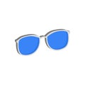 Blue Glasses, Eyeglasses symbol. Flat Isometric Icon or Logo