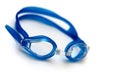 Blue glasses for swim on white background Royalty Free Stock Photo