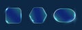 Blue Glassmorphism Rounded Interface Shapes Set Royalty Free Stock Photo
