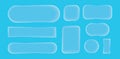 Blue glassmorphism user interface elements abstract set Royalty Free Stock Photo