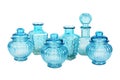 Blue glassware set with pattern Royalty Free Stock Photo