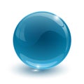 Blue glassy ball on white background Royalty Free Stock Photo