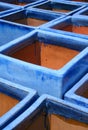 Blue Glazed Terra-cotta Pots