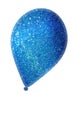 Blue glitter balloon on transparent background, balloons vector illustration