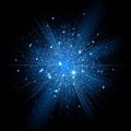 Blue glitter particles background effect. Sparkling Royalty Free Stock Photo