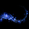 Blue glittering and bokeh star magic dust on background.Particles for your product.