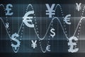 Blue Global Currency Business Abstract Background