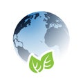 Blue Global Eco World Concept, Graphic Design Layout Royalty Free Stock Photo