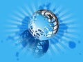 Blue and globe Royalty Free Stock Photo