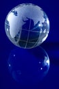 Blue globe with backlit light Royalty Free Stock Photo