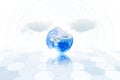 Blue globe on digital background with light, Representing global business Royalty Free Stock Photo