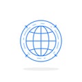 blue globe icon like air travel Royalty Free Stock Photo