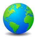 Blue globes with with green continents - vector