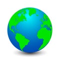 Blue globes with green continents - vector