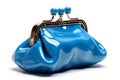 Blue Glossy Bag Isolated on Transparent Background. AI Royalty Free Stock Photo