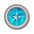 Blue Glossy Compass