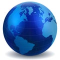 Blue Glossy Globe Royalty Free Stock Photo