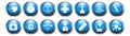 Blue glossy metallic button medical icon set on white background Royalty Free Stock Photo