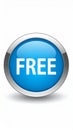 Blue Glossy Oval Button With White FREE Text Isolated On White Background Royalty Free Stock Photo