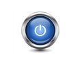 Blue glossy power button. Royalty Free Stock Photo