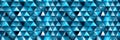 Blue glossy triangles and pyramids, for landing pages. AI generative illustration