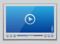 Blue glossy video player template Royalty Free Stock Photo