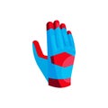 Blue glove of the goalkeeper icon, cartoon style