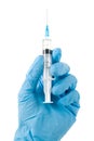 Blue Glove and Syringe Royalty Free Stock Photo