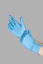 Blue gloves