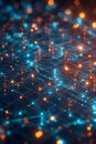 Blue Glowing Connection Nodes Data Tech Art, Portrait Images Generative AI Royalty Free Stock Photo