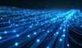 Blue glowing data cables transferring information background Royalty Free Stock Photo