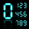 Blue glowing digital numbers Royalty Free Stock Photo