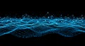 Blue Glowing Digital Waveform Network Royalty Free Stock Photo