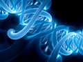 Blue glowing DNA spiral part