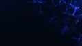 Blue glowing dots and connecting lines forming abstract digital network structure. Futuristic background visualizing data flow, Royalty Free Stock Photo