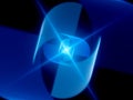 Blue glowing futuristic quantum computer