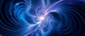 Blue glowing gravitational waves abstract background Royalty Free Stock Photo