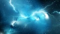 Blue glowing high-energy plasma lightning in space Royalty Free Stock Photo