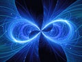 Blue glowing infinity sign with particles
