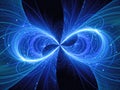 Blue glowing infinity sign with particles