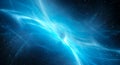 Blue glowing interstellar plasma field in deep space Royalty Free Stock Photo