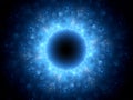 Blue glowing magical stargate in space with hexagonal patterns Royalty Free Stock Photo