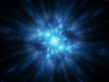 Blue glowing multidimensional object in space Royalty Free Stock Photo
