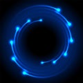 Blue glowing neon spiral circle abstract technology background Royalty Free Stock Photo