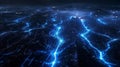 Blue Glowing Network Across Digital Terrain